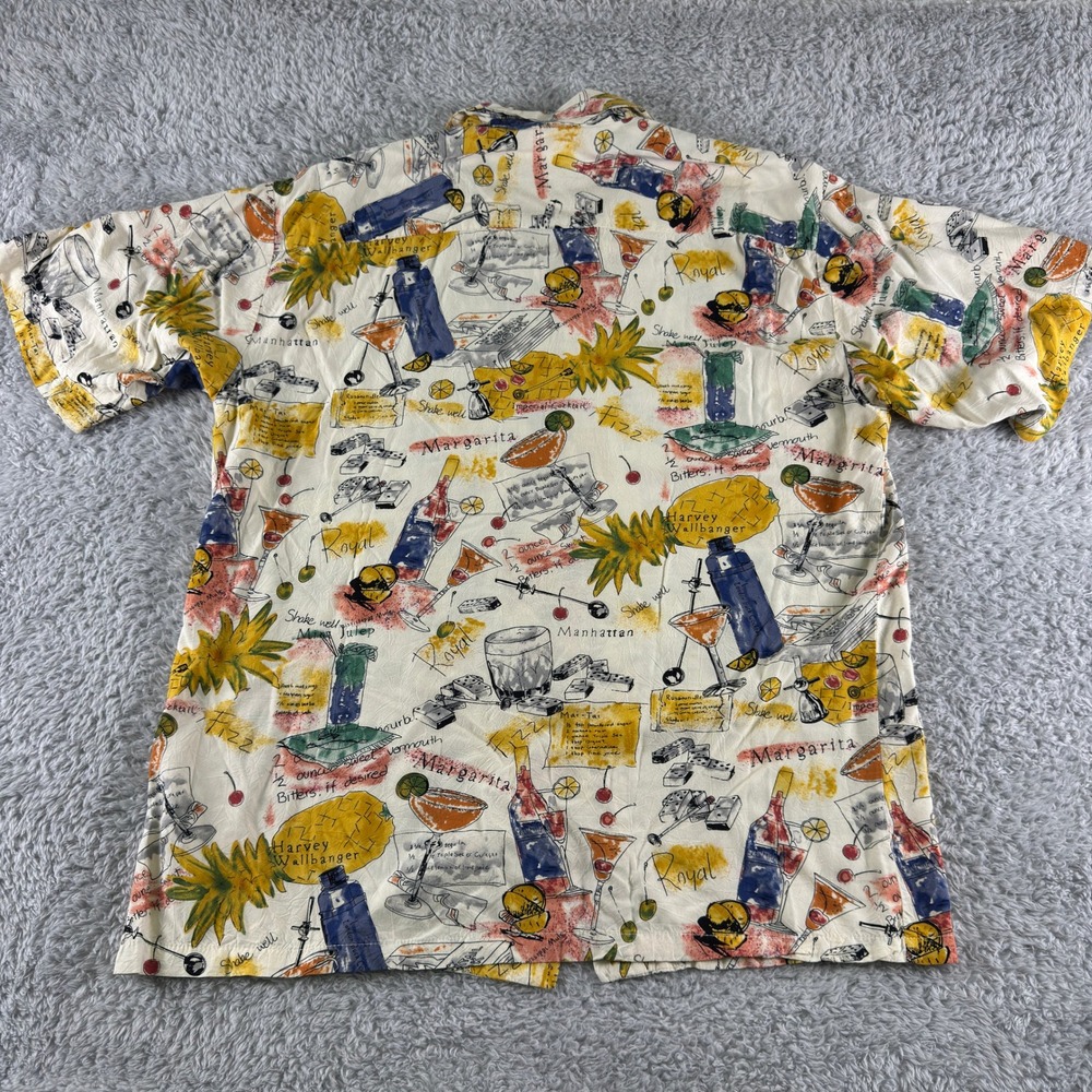 Tori Richard Mens Cocktail Recipe Print Rayon Hawaiian Aloha Shirt Large - Picture 5 of 8